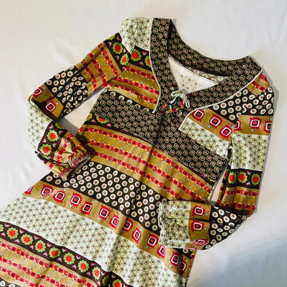 Vintage Y2K TCP The Children's Place Bohemian Long Sleeve Dress Sz 6